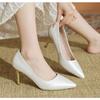 Elegant Single Shoes Pointed Toe Thin High Heel Dress Work Shoes High Stiletto Heels Pumps Women Solid Office Flock Party Shoes