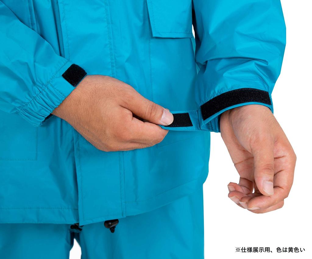 [Apt Collection] AP600 Breathable Rain Suit, Rainwear Top and Bottom Set, Golden Yellow, LL, Waterproof, Comes with Storage Bag, For Work, Bicycles