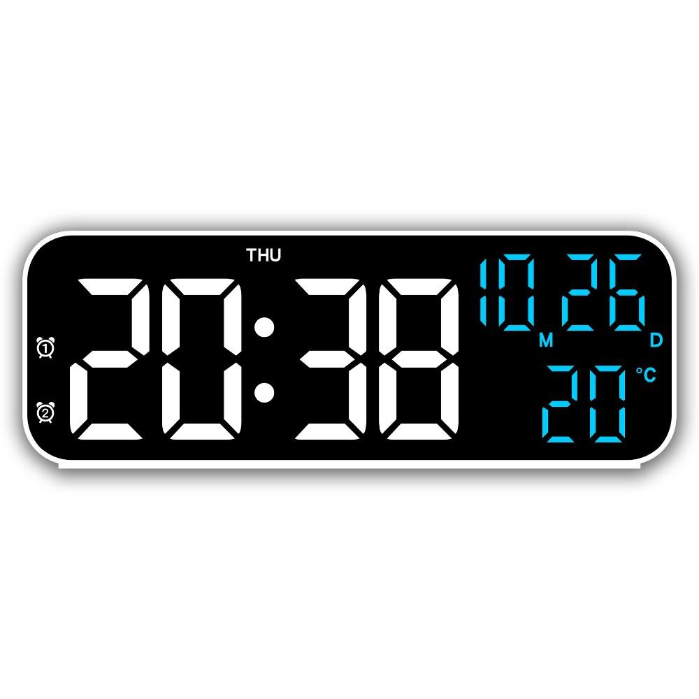 Brightness Adjustment Large Digital Clock Voice Control Alarm Clock  for Living Room