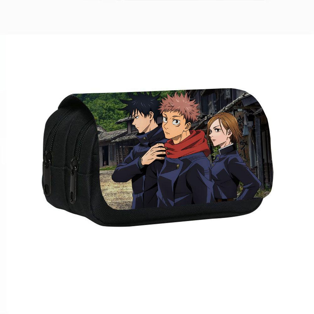 Cartoon Anime Jujutsu Kaisen Bedrukte Dubbellaagse Etui Anime Figuur Schrijfwaren Tas voor Schoolleerlingen Verjaardagscadeaus