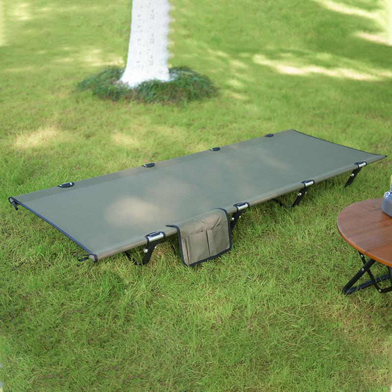 Ultralight Portable Military Cot: Aluminum Alloy Folding Bed for Single Person Camping