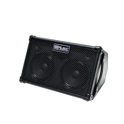 Coolmusic BP40D Nabíjateľný zosilňovač pre akustickú gitaru, zosilňovač pre elektrickú gitaru, klávesový zosilňovač, 80 W s efektom Reverb, Chorus, Delay, 6 vstupov, 3...