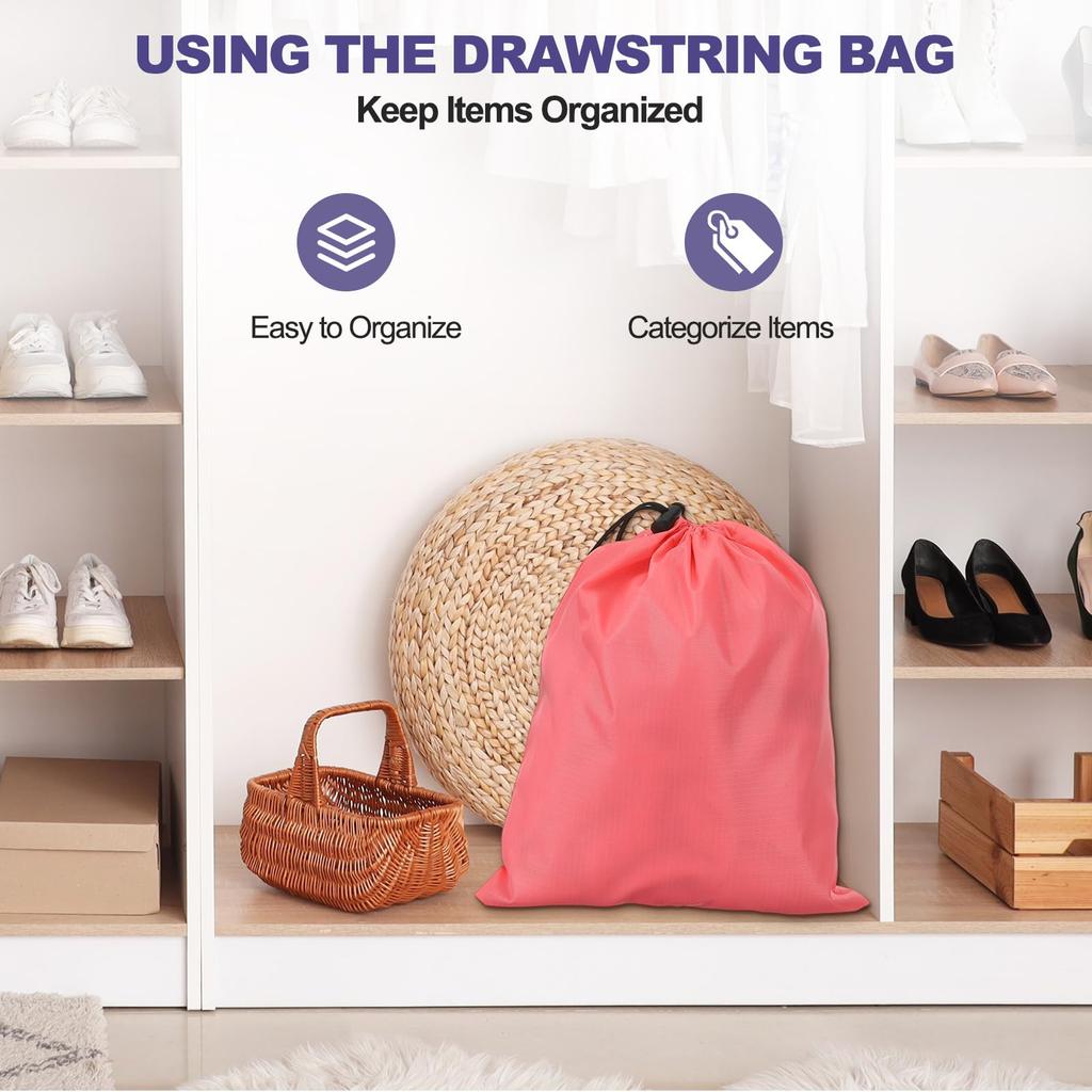 Uxcell 210D Polyester Drawstring Bags with 6x8 Waterproof Travel Storage Foldable Cinch Sacks for and Clothing Sky Blue 5-Pack Toggles, Inch, Bags,