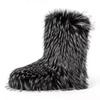 Women's Mid-Calf Snow Boots with Raccoon and Fox Fur