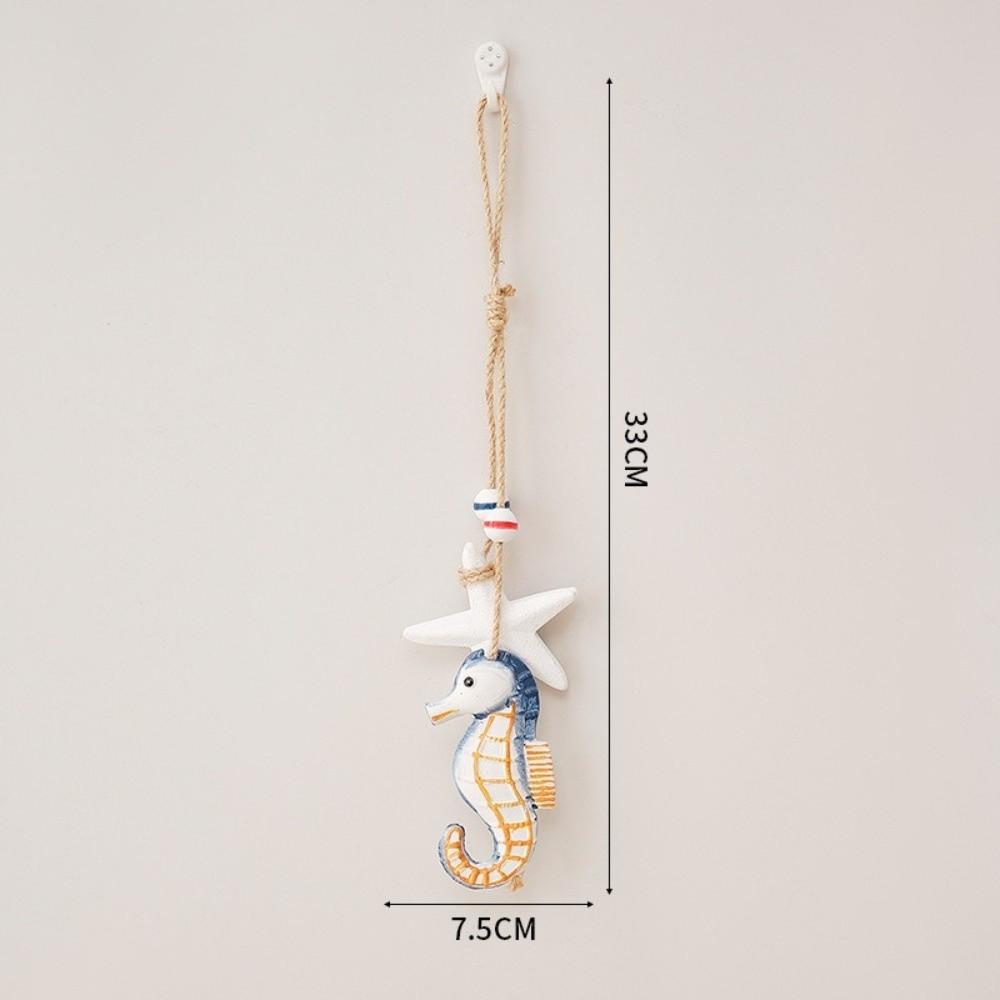 Wooden Material Ocean Animal Pendant Jute Rope Wall Pendant Decoration Home Decoration