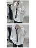 Men's Loose Fit Korean Style Pleated Cuff Shirt with Long Sleeves - Spring/Autumn Fashion.