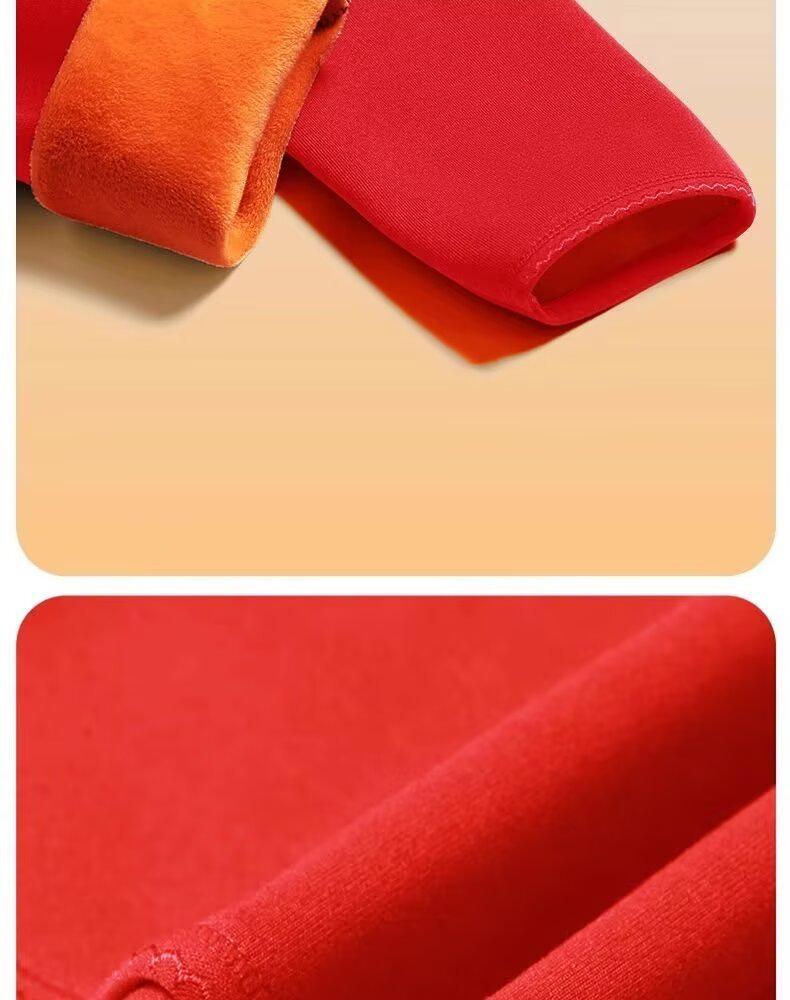 Men's and Women's Thermal Underwear Set: Velvet-Lined, Thick, Round Neck for Cold Weather