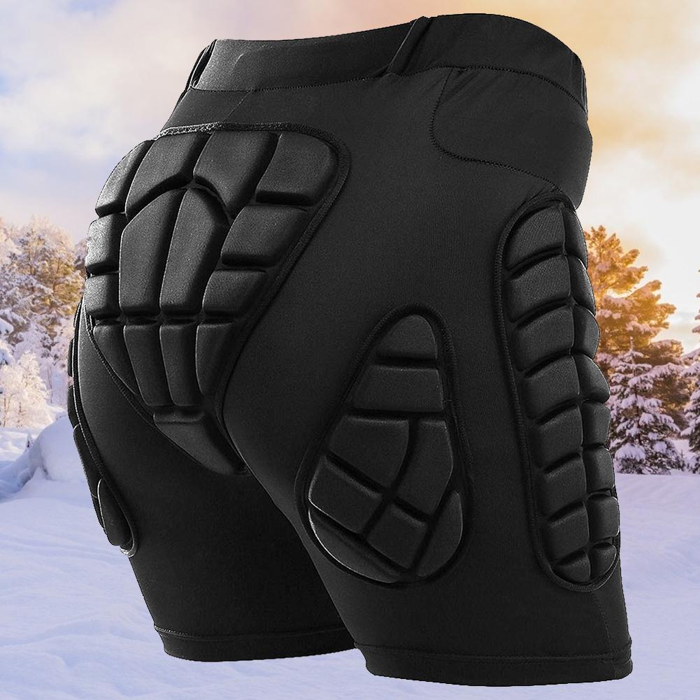 Unisex 3D Hip Protective Padded Shorts Anti-fall 0.6in Thick Hip Pads Protectors Shorts Breathable for Ski Ice Skating Snowboard