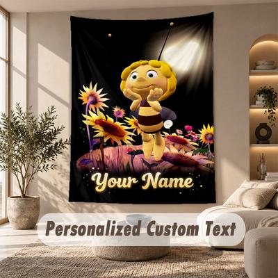 Tapestry Custom Name Text, Wall Hanging Tapestry Home Room DecorDie Biene Maja