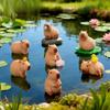 7Pcs/set Mini Capybara Animal Miniatures Resin Ornaments Fairy Garden Decoration Micro Landscape