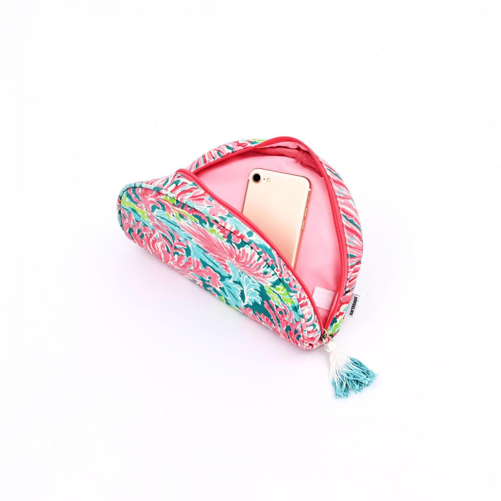 Reef Radiance Canvas Travel Case - Cotton Cosmetic Organizer