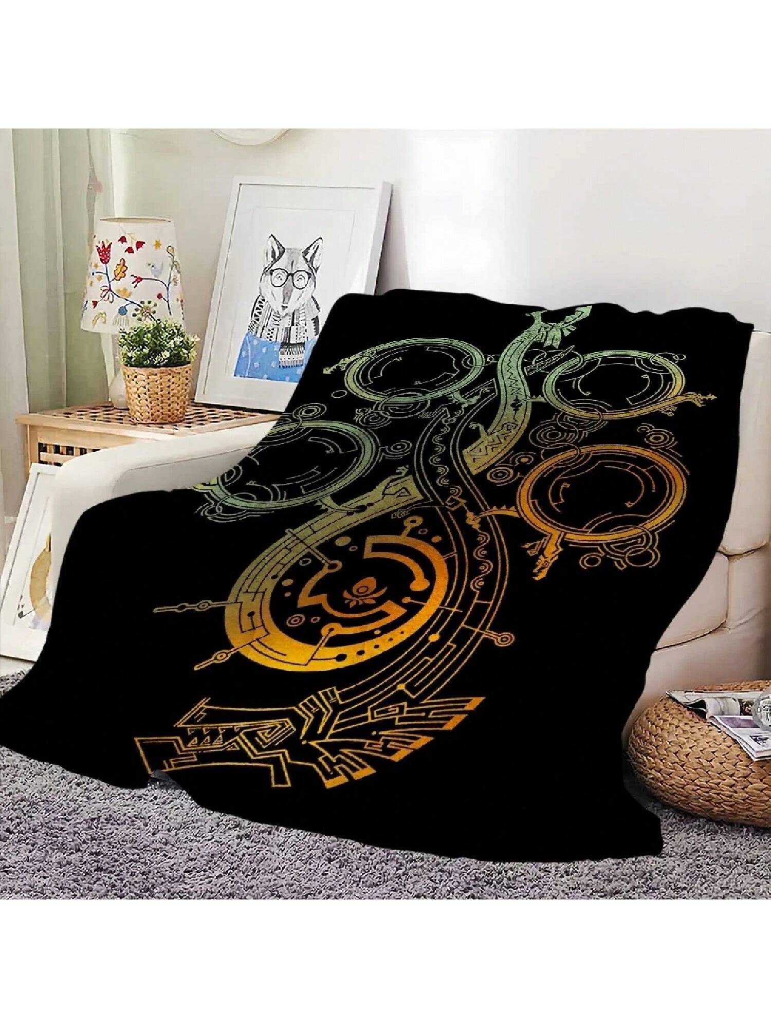 Game M-Monster H-Hunter W-Wilds Skicomfort Warm Soft Home  Lunch Blanket Suitable For Living Room Office Daily Travel Gifts 75X95CM
