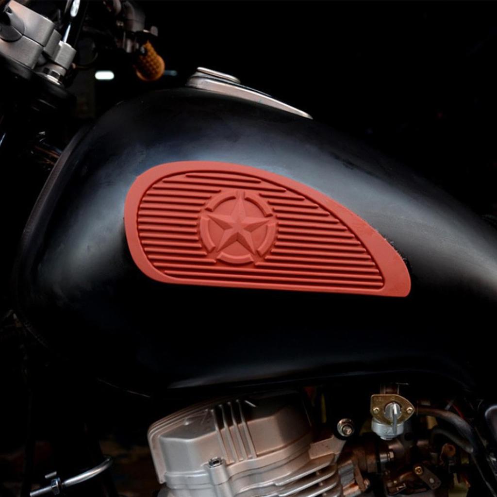 Motorcycle Tank Pad Seal Seat Protector Left & Right Set Rubber Knee Grips Custom