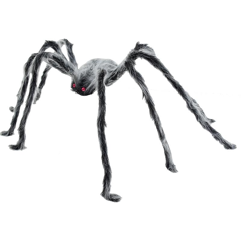 49Inch Large Halloween Spider Black Soft Realistic Spider Scary Props for Halloween Party Home Outdoor Yard & Indoor Decoration