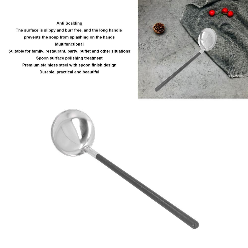 Long Handle Hot Pot Ladle Rustless Steel Soup Ladle Practical Food Ladle  Restaurant Use