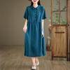 Short Sleeve Plus Size Cotton Vintage New In Dresses for Women Casual Loose Long Summer Dress