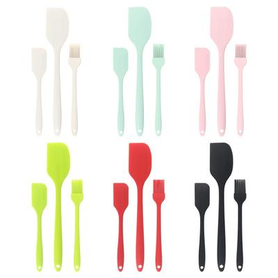 3pcs Food Grade Silicone Spatula Set Heat Resistant Non Stick Cookware  Cooking Tools