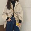 Women's Retro Corduroy Jacket - Korean Style, Loose Fit, Long-Sleeved, Perfect for Spring and Autumn.
