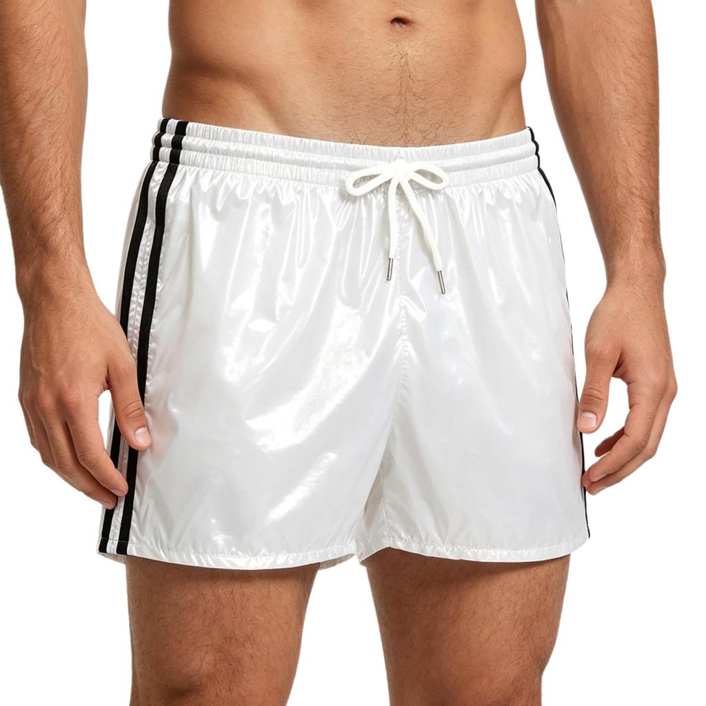 S-3XL Mens Sports Swimming Shorts Waterproof Fabric Elastic Drawstring Waistband Integrated Briefs for Workout Wrestling