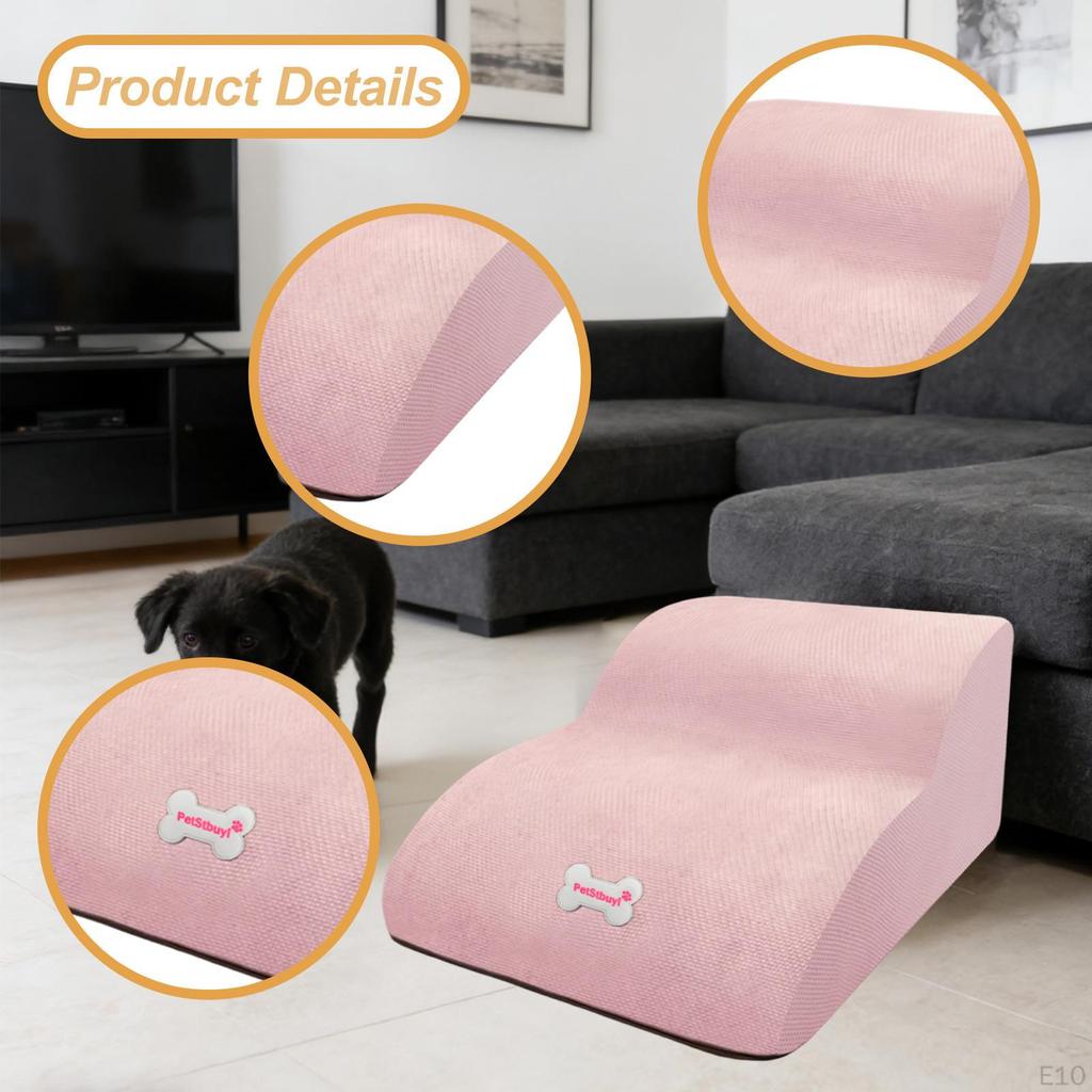 2 Step Dog Stairs Ramp Non Slip Bottom Washable Puppy Couch Ladder Multipurpose for Puppy, Car