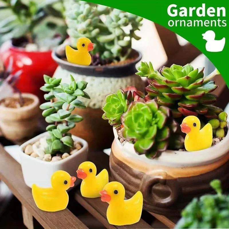 Mini Resin Yellow Duck Ornament (10/30/50/100PCS) - DIY Accessories, Micro Landscape, Dollhouse & Cake Decoration