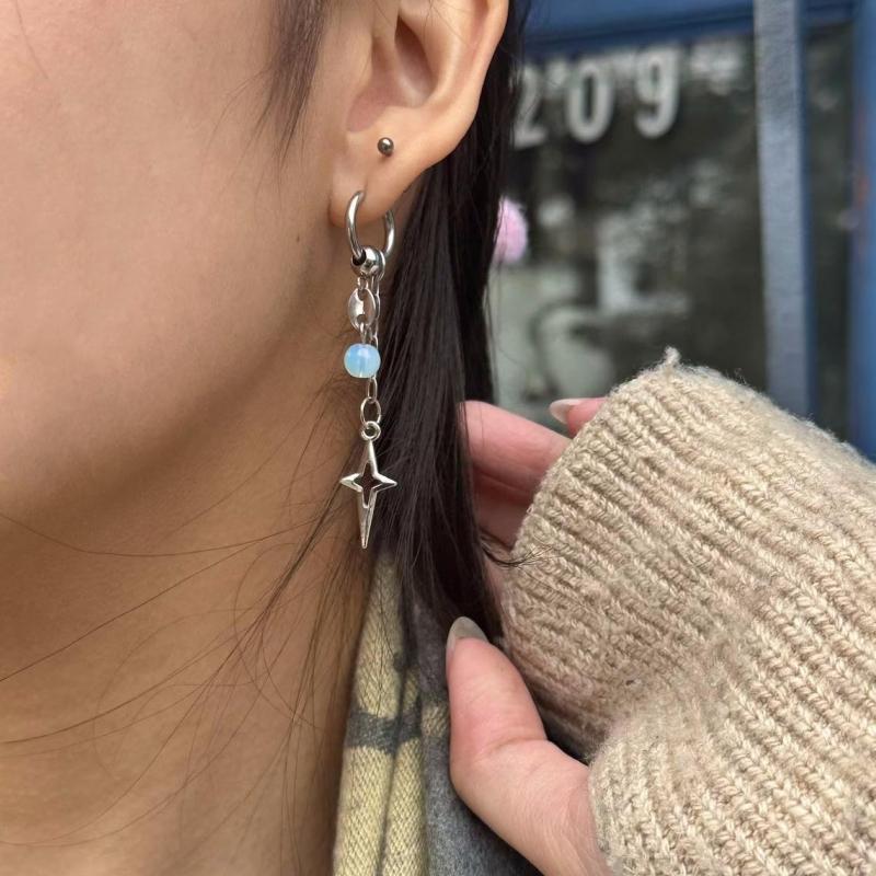 

Gothic Rock Punk Cross Star Drop Long Earrings Women Men Hip Hop Party Jewelry Gift Y2K Korean Trend