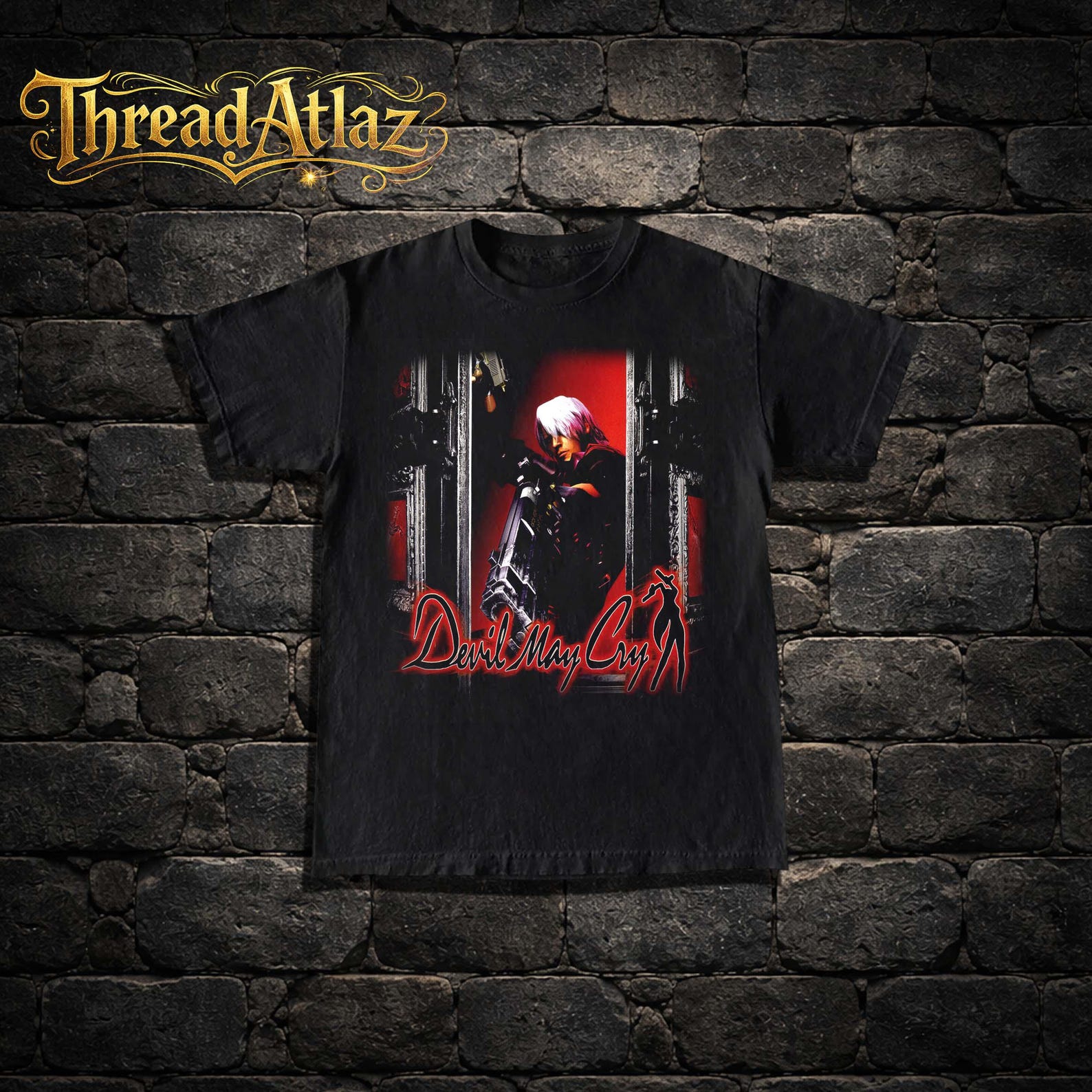 Devil May Cry T-Shirt – Retro Y2K Video Game Tee, Gothic Streetwear 4XL