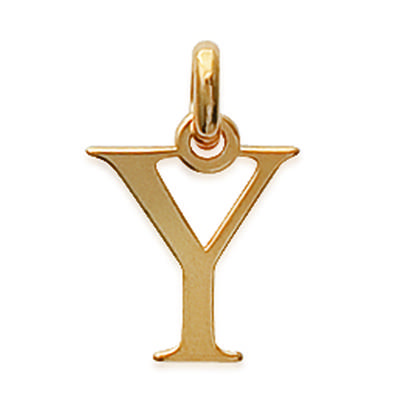 [K3673] - Gold Plated Pendant 'Letter Y' Gold - 12x12 Mm