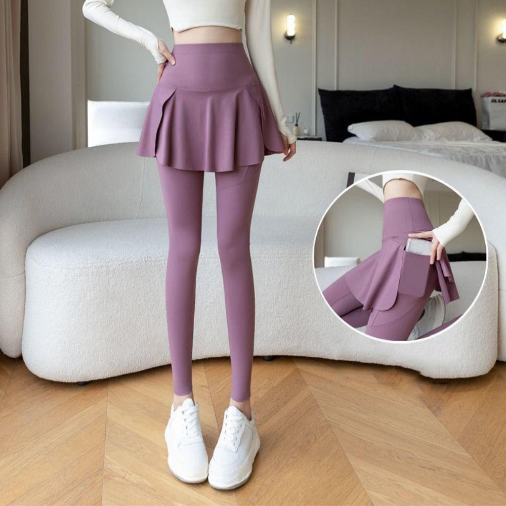 High Waist Elastic Leggings Side Pocket Sports Yoga Pants Fitness Legging Tummy Control