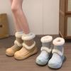 Big head snow boots autumn velvet warm thick sole lightweight small cotton shoes