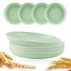 8Pcs Wheat Straw Plates Reusable Baby Feeding Dishes Salad Snack Fruit Plate Picnic Dishes Unbreakable Kitchen Dinnerware