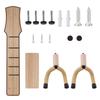 Guitar Wall Mount Wood Guitar Holder Hook Stand with Shelf Pick Holder Wall Hangers Take 2 Guitars for Acoustic