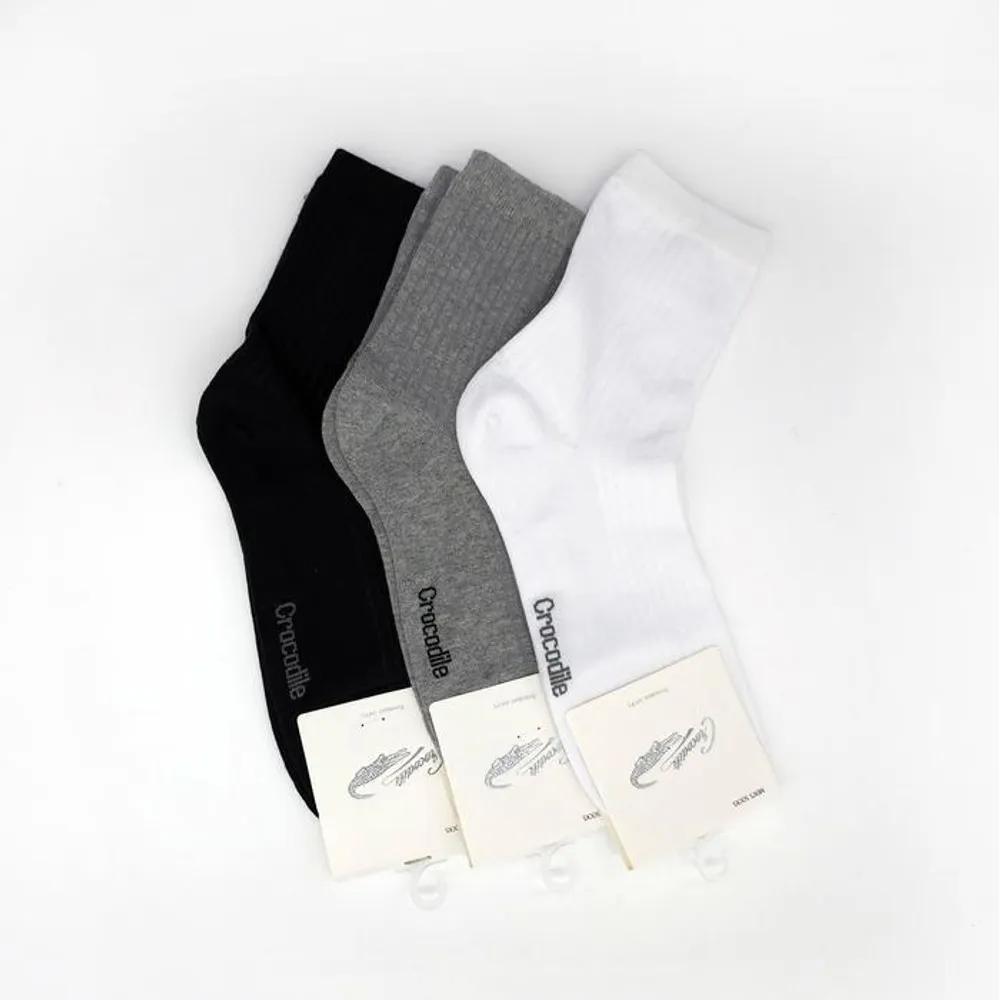 Men s Socks Ribbed Socks Crocodile Mid-calf Socks Domestic Socks 5 pairs of gray