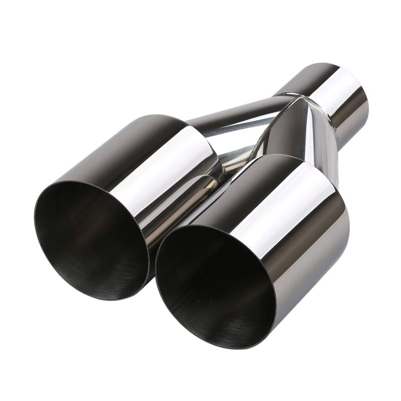 Car Stainless Steel Muffler Tip Y Shape Double Exit Exhaust Pipe Mufflers Universal Fits exhaust pipes with a diameter of 63mm
