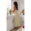 VEZFAA Women's Fashion Summer Spring Stripe Print Sleeveless Suspenders High Waist Casual Dresses