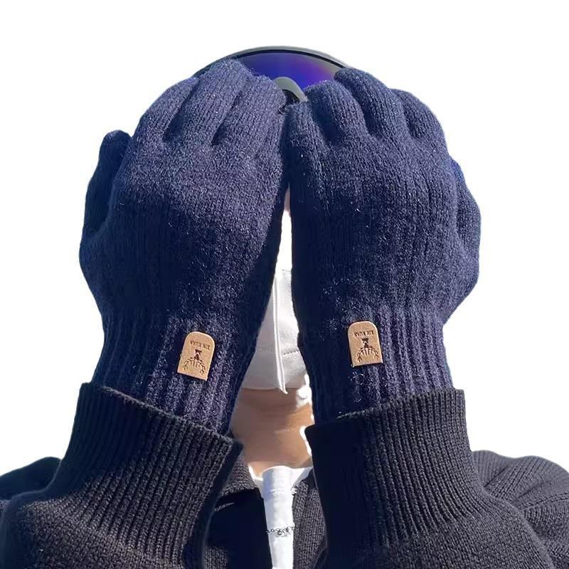 Pánské zimní cyklistické rukavice s dotykovým displejem – sametově podšité, silné a teplé