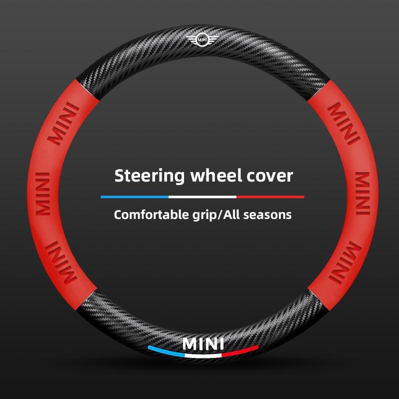 

38cm Carbon Fiber Car Steering Wheel Cover For BMW Mini Cooper JCW Works R56 R50 F54 F55 F56 F57 F60 R52 R53 R55 R57 R58 R59 R60