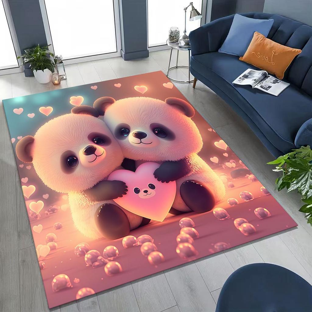 New Dream Panda Cute Cartoon Art Rug for Bedroom Living Room Sofa Home Doormat Decor,Large Kid Play Non-slip Floor Mat Gift