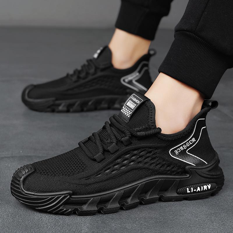 Summer new 2025 casual breathable fly-woven sports shoes men's outdoor wear-resistant youth running shoes trendy shoes men