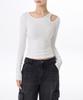 MUSINSA STANDARD WOMAN Women'S Tencel Slim Cut-Out String Long Sleeve T-Shirt [White]