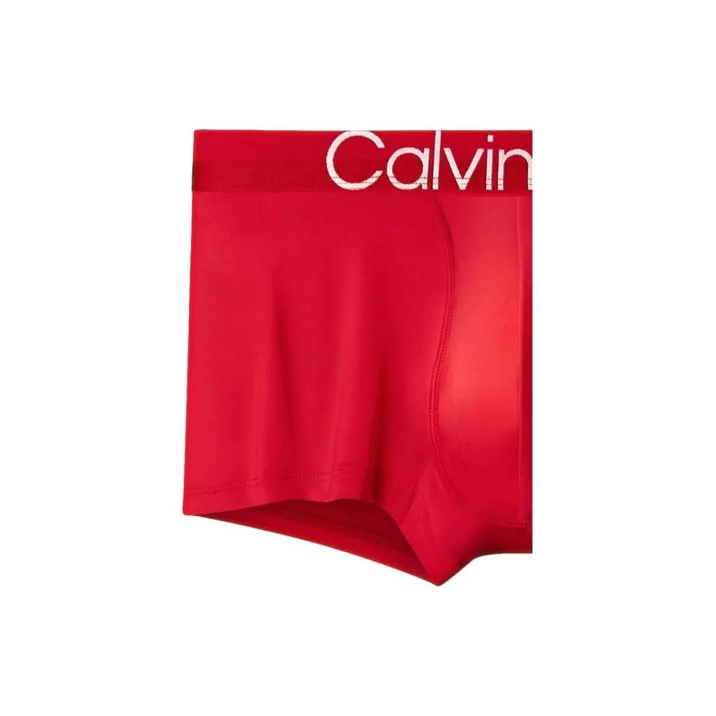Calvin Klein Men's Jacquard Logo Waistband Low-rise Close-fitting Boxer Briefs, 1 Piece, Red