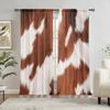 2pcs Cow Print Printed Curtain for Home Decor - Rod Pocket Window Treatment for Bedroom, Office, Kitchen, Living Room, and Study