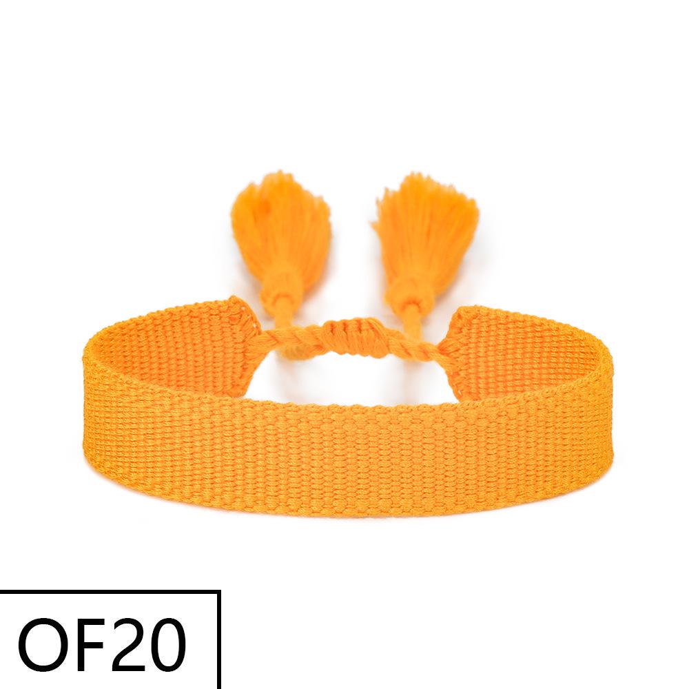 Embroiderable Polyester Cotton Letter Tassel Bracelet for Women – 1.5cm Woven Wristband