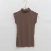 Corea del Sud Dongdaemun Gilet Senza Maniche Trasparente a Collo Alto - Top Sexy Slim Fit da Donna