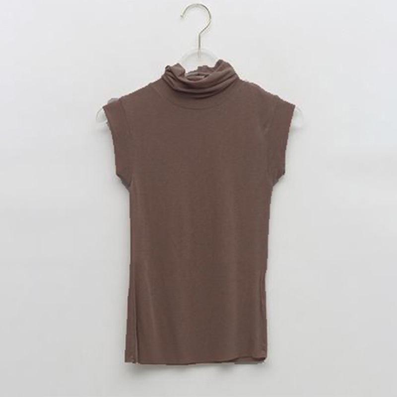Corea del Sud Dongdaemun Gilet Senza Maniche Trasparente a Collo Alto - Top Sexy Slim Fit da Donna