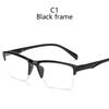 Half Frame Reading Glasses Presbyopic Eyewear Male Female Far Sight Glasses Ultra Light Black With Strength +75 To +400