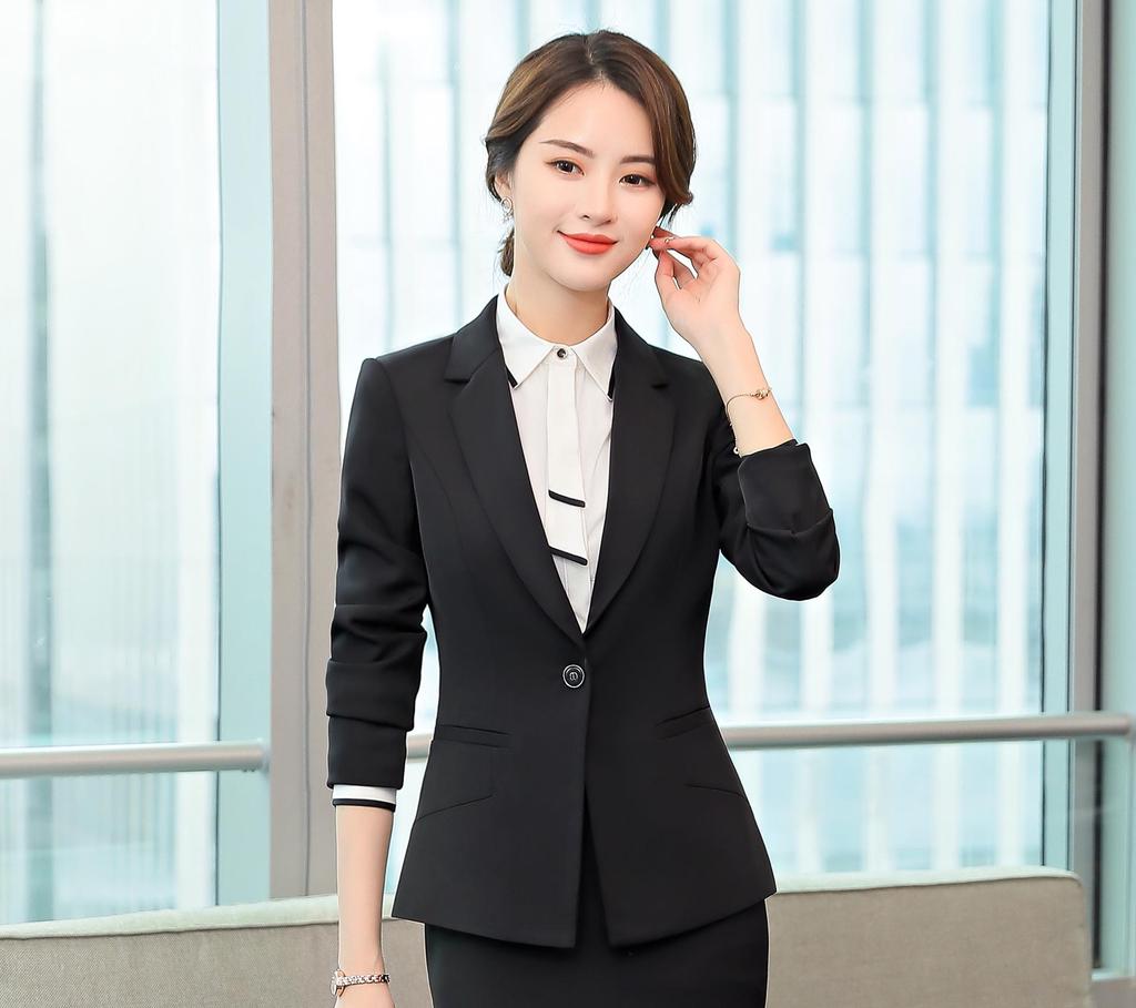 Solid Color Professional Women's Suit for Workwear