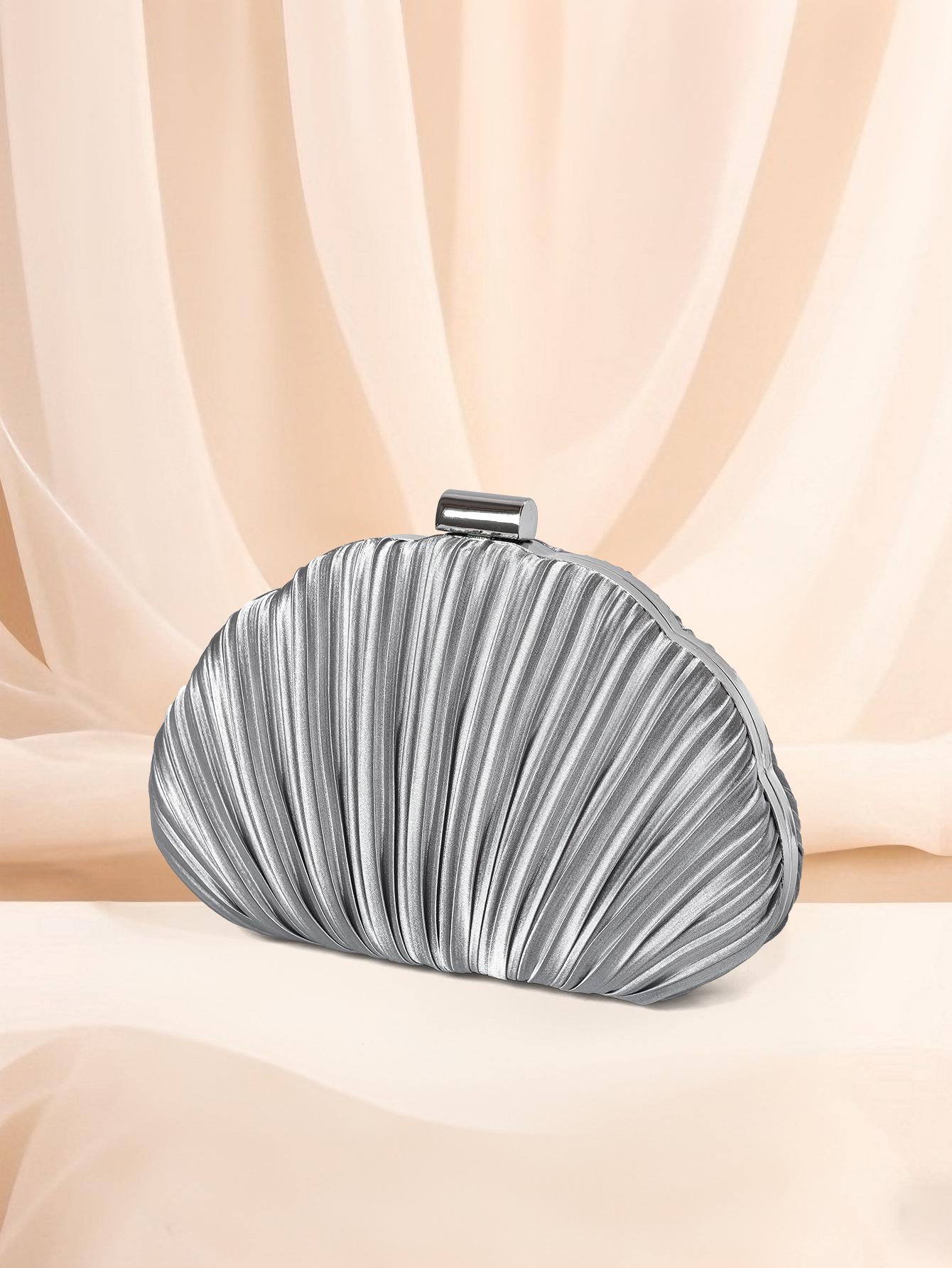 

Elegant Pleated Evening Clutch: Versatile Formal Qipao Handbag серебряный