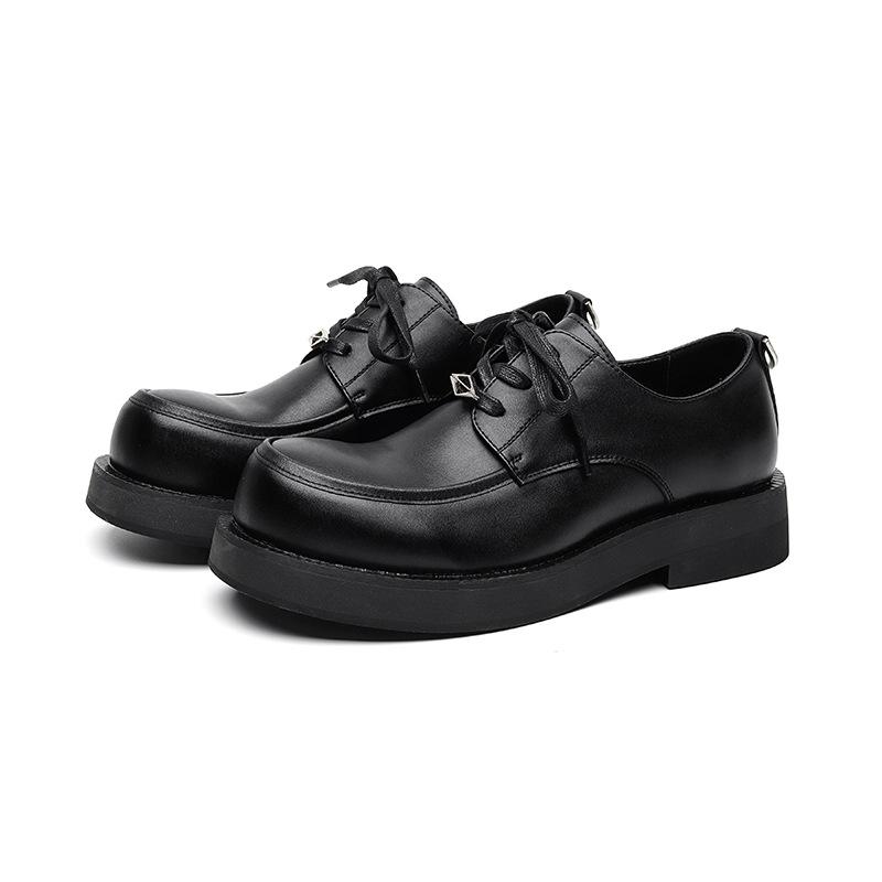 British style dress business platform lace-up loafers casual versatile daily commute derby leather shoes men 8113-R