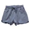 Elastic Waist Sports Loose Solid Color Cotton Blend Shorts